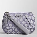 Coach Signature Op Art Parker Wristlet Case Bag for IPOD 42503 Lilac Flax Haze