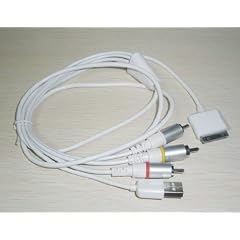 USB und AV Cinch Audio Video Kabel f�r iPhone 2G, 3G und iPod wei�