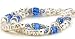 Sterling Silver & Birthstone Cube Crystal Mothers Name Bracelet - Double Strand