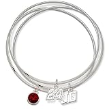 Jeff Gordon #24 Triple NASCAR Bangle Bracelet Set w/ Red Crystal