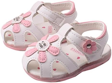 Tevies® 0-4 Year Toddler Girls Sunflower Hollow Sandals Soft Sole Shoes (Age:2-3Y, White)