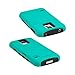 Fulland Hybrid Armor Silicone Card Holder Kickstand Case with Stylus Pen and Screen Protector for Samsung Galaxy S5 - Aqua Green