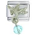 Buddhist Bracelet December Blue Zircon Color Baby Angel Italian Charms