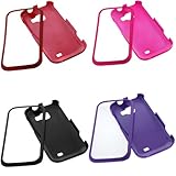 GTMax 4 Rubberized Hard Cover Case (Black + Red + Hot Pink + Purple) for Sp ....