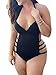 Sorrica Trendy Women's Summer Strappy One Piece Swimsuits Plus Size, Black, US 14-16 / Tag XXXL