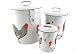 French Country Canister Set ~ Kitchen Storage Canisters ~ Decorative Containers ~ White Retro Enamel