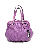 IO Pelle Italian Designer Handbag Shoulder Bag Satchel in Beige, Black, Lilac or Red Patent Leather