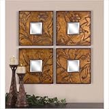 IMAGE OF Set of 4 Golden Daylilies Wall Mirrors