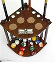 8 Cue Stick Pool Table Ball floor Rack W/ Scorer Walnut Finish