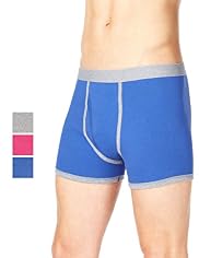 3 Pack Authentic Stretch Cotton Contrast Trim Trunks
