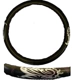 Steering Wheel Cover Rubber - White Purple Tribal Butterfly