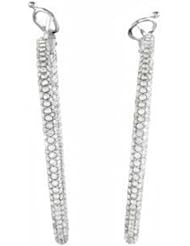 14K White Gold Diamond Inside/Outside Hoop Earrings - 2.87 Ct. -- LIFETIME WARRANTY