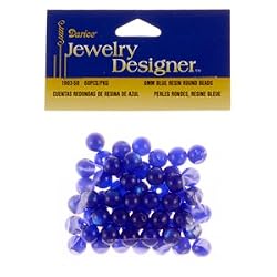 8mm Round Resin Bead, Blue, 60 Pc/Pkg