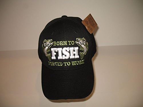 Born to Fish Forced to Work Bass Fishing Redneck Baseball Hat Cap