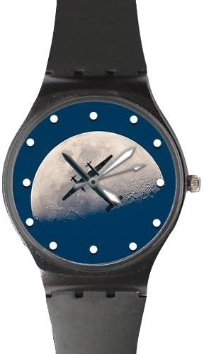 Cool Design Christmas Gift Watch for Friends and Family Aircraft With Moon Classic Photo Watch High Quality