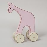 Pastel Toys Pink Giraffe on Wheels , Wooden Toy