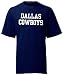 Dallas Cowboys Adult Blue NFL Coaches Short Sleeve T Shirt By Reebok (XL=48)