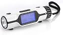 Pocket Size World Time Travel Alarm Clock with calendar, Timer, Temperature display and 3 LED flashlight - White