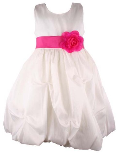 Girls Special Occasion Fuchsia Ivory Flower Girl Dress Inexpensive Flowergirl Gowns