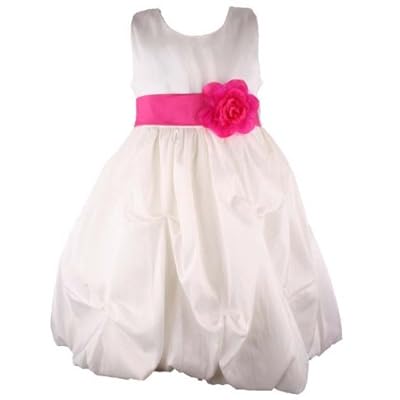 Girls Special Occasion Fuchsia Ivory Flower Girl Dress