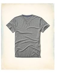 Apparel: Hollister HCO Logo Mens Striple and Plain T shirt Tee (S, Gray #4 Plain)