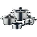 M+K by ELO 45804 Topfset, 4 teilig, Black Line, Emaille