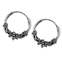 12mm Bali Hoop Earrings Sterling Silver