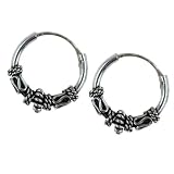 12mm Bali Hoop Earrings Sterling Silver