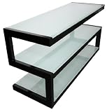 NorStone Mini Esse - Meuble TV contemporain - jusqu'&agrave; &eacute;cran 32" - 3 tablettes - Finition Noir et Sable