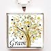 Gram Grandmother Tree of life Art Glass Tile Pendant Necklace with chain