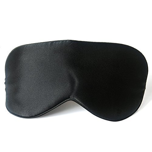Nippery Natural Mulberry Silk Mask, Reversible Sleep Silk Blinder With A Free Velvet Bag, Eyeshade for Travel, Relaxing, Flight, Shift Workers and Fast Asleep, Black