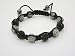Shamballa Bracelet with Alternating Black and Gray Cz Pave Crystal Balls and Hematite Beads with Bla