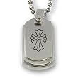 Stainless Steel Triple Tag Dog Tag on 24 inch Polished Ball Chain