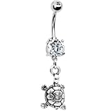 Crystalline Gem Turtle Belly Ring