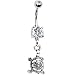 Crystalline Gem Turtle Belly Ring
