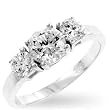 WOMEN'S RINGS STERLING SILVER & VERMEIL W/CLEAR CZ - Classic triplet Anniversary