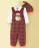 First Impressions Baby Boy Holiday Plaid Overall Set