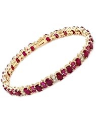 14K Yellow Gold 1.21 CTW Color K-L SI1-SI2 Diamond and 17.97 CTW Rubies Women Bracelet. Length 7.25 in. Total Item weight 19.8 g.