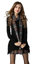Long Sleeves Sweater Fitted Plaid Print Cocktail Above the Knee Winter Cotton Evening Dress/Party Dress/Mini Dress 
