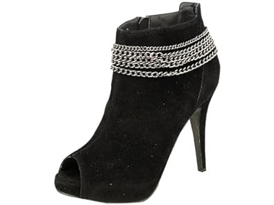 Reneeze Sonia-2 Suede Upper Women's High-heels Ankle Boots - Black