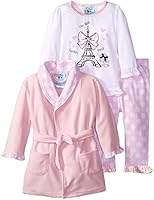 Baby Bunz Baby Girls' 3 Piece Paris Dreamer Robe and Pajama Set