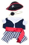 Pirate w/Eye Patch and Hat outfit Teddy Bear Clothes Fit 14" - 18" Build-A-Bear, Vermont Teddy Bears, and Make Your Own Stuffed Animals