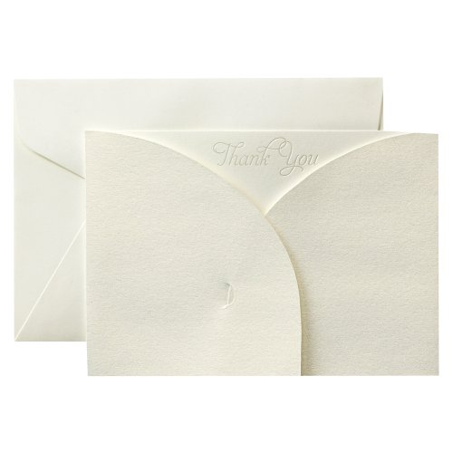 Pearl Ivory Thank You Card - 50 Count