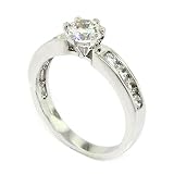 41ekhHpc3NL. SL160  Classic Engagement Ring w/Round Brilliant White CZ