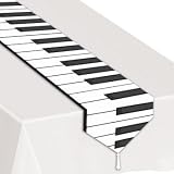 Printed Piano Keyboard Table Runner Party Accessory (1 count) (1 Pkg)
