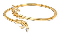 Womens Link Bracelets Gold Plated Cubic Zirconia Costume Jewelry in Indian-Style