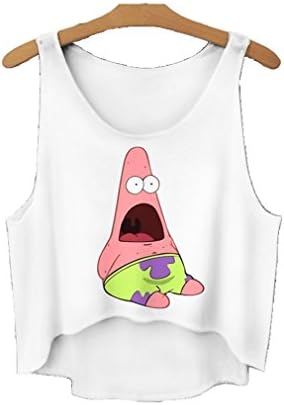 Cartoon Tee Fashion T-shirt Loose Cropped Short Fresh Tops Plus Size Crop Tank