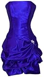 Strapless Satin Bubble Dress Prom Formal Holiday Party Cocktail Gown Bridesmaid, Large, royal
