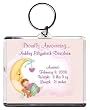 Too Cute Birth Announcement Photo Key Chain, Personalized, 2.75" x 3.25" - Baby in the Moon (Girl)