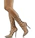 Wild Diva Women's Adora 126 Pointy Toe Lace Up Ankle Tie Studded High Heel